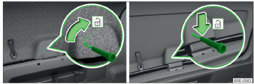 Fig. 234 Déverrouillage du coffre variante 1/variante 2