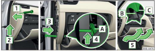 Fig. 239 Vide-poches côté passager avant : Véhicules à direction à droite